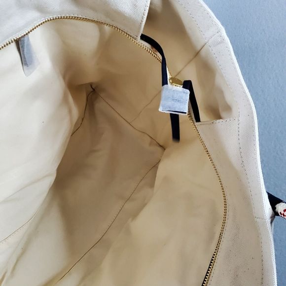 Tory Burch Nautical Canvas Tote East Coast Embroidery Includes Dust Bag NWT $350 - Picture 7 of 9